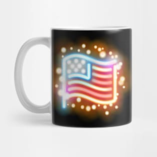 USA Flag Neon Style Mug